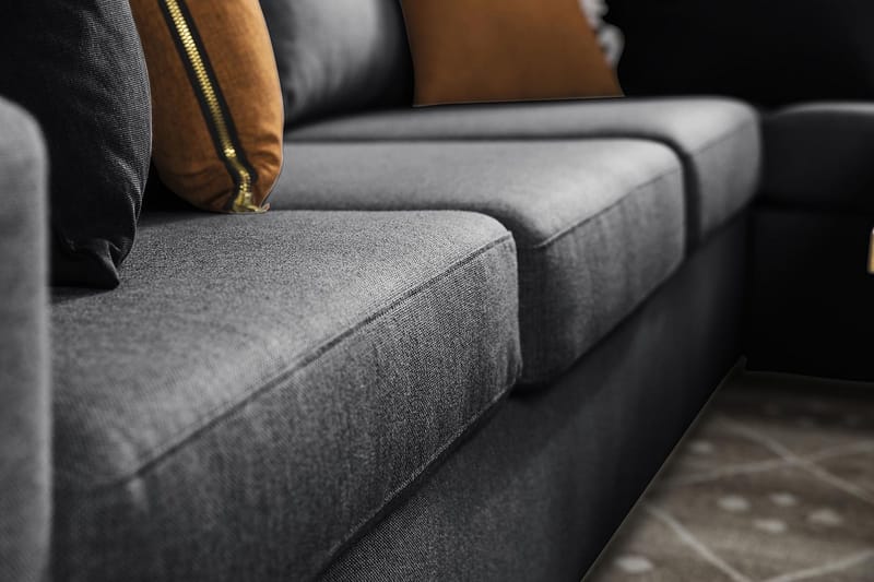 Crazy 5-istuttava Käännettävä L-muotoinen Large Kulmasohva Kankaalla - Tummanharmaa - Huonekalut - Sohva - Kulmasohva