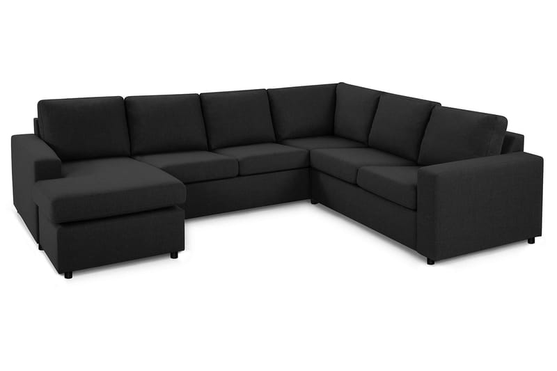 Crazy 5-istuttava Vasenkätinen U-muotoinen Kulmasohva Divaanilla Kankaalla - Antrasiitti - Huonekalut - Sohva - Kulmasohva - Kulmadivaanisohva