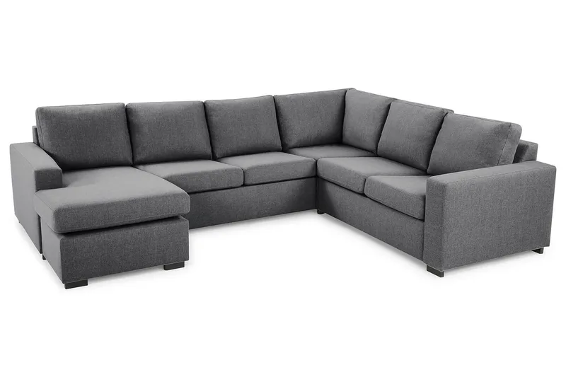 Crazy 5-istuttava Vasenkätinen U-muotoinen Kulmasohva Divaanilla Kankaalla - Tummanharmaa - Huonekalut - Sohva - Kulmasohva - Kulmadivaanisohva