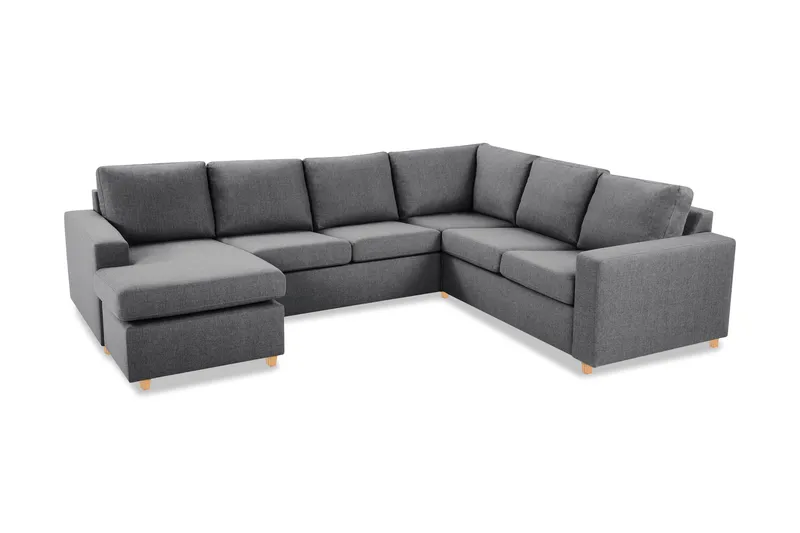 Crazy 5-istuttava Vasenkätinen U-muotoinen Kulmasohva Divaanilla Kankaalla - Tummanharmaa - Huonekalut - Sohva - Kulmasohva - Kulmadivaanisohva