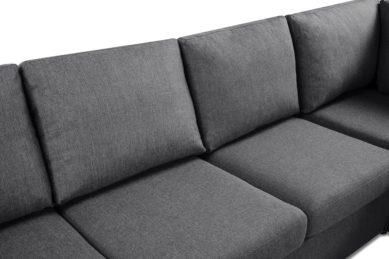 Crazy 5-istuttava Vasenkätinen U-muotoinen Kulmasohva Divaanilla Kankaalla - Tummanharmaa - Huonekalut - Sohva - Kulmasohva - Kulmadivaanisohva