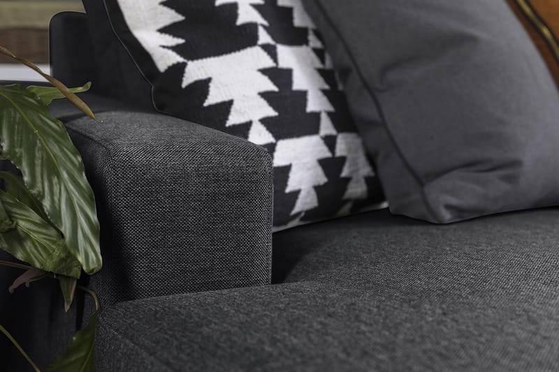 Crazy 5-istuttava Vasenkätinen U-muotoinen Kulmasohva Divaanilla Kankaalla - Tummanharmaa - Huonekalut - Sohva - Kulmasohva - Kulmadivaanisohva