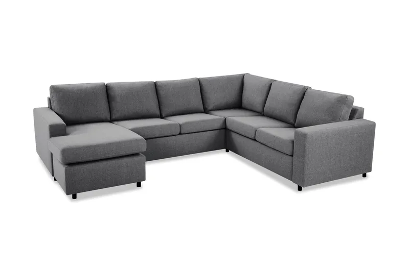 Crazy 5-istuttava Vasenkätinen U-muotoinen Kulmasohva Divaanilla Kankaalla - Tummanharmaa - Huonekalut - Sohva - Kulmasohva - Kulmadivaanisohva