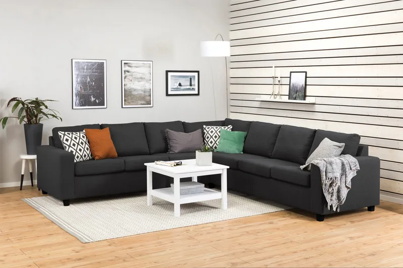 Crazy 6-istuttava Käännettävä L-muotoinen X-Large Kulmasohva Kankaalla - Antrasiitti - Huonekalut - Sohva - Kulmasohva