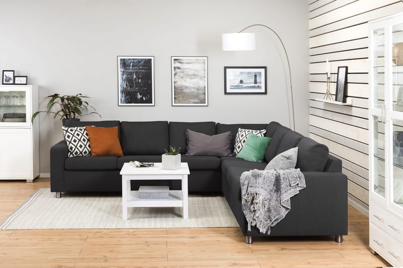 Crazy 6-istuttava Käännettävä L-muotoinen X-Large Kulmasohva Kankaalla - Antrasiitti - Huonekalut - Sohva - Kulmasohva