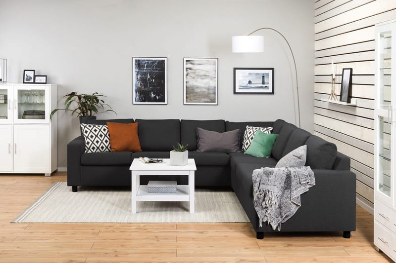 Crazy 6-istuttava Käännettävä L-muotoinen X-Large Kulmasohva Kankaalla - Antrasiitti - Huonekalut - Sohva - Kulmasohva