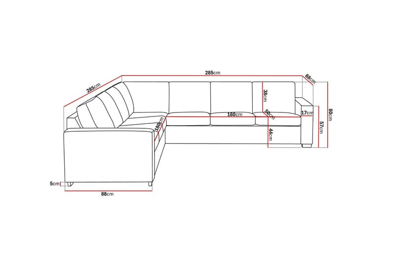Crazy 6-istuttava Käännettävä L-muotoinen X-Large Kulmasohva Kankaalla - Beige - Huonekalut - Sohva - Kulmasohva