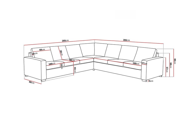 Crazy 6-istuttava Käännettävä L-muotoinen X-Large Kulmasohva Kankaalla - Beige - Huonekalut - Sohva - Kulmasohva