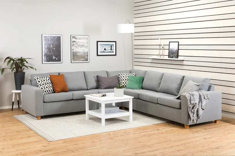 Crazy 6-istuttava Käännettävä L-muotoinen X-Large Kulmasohva Kankaalla - Harmaa - Huonekalut - Sohva - Kulmasohva