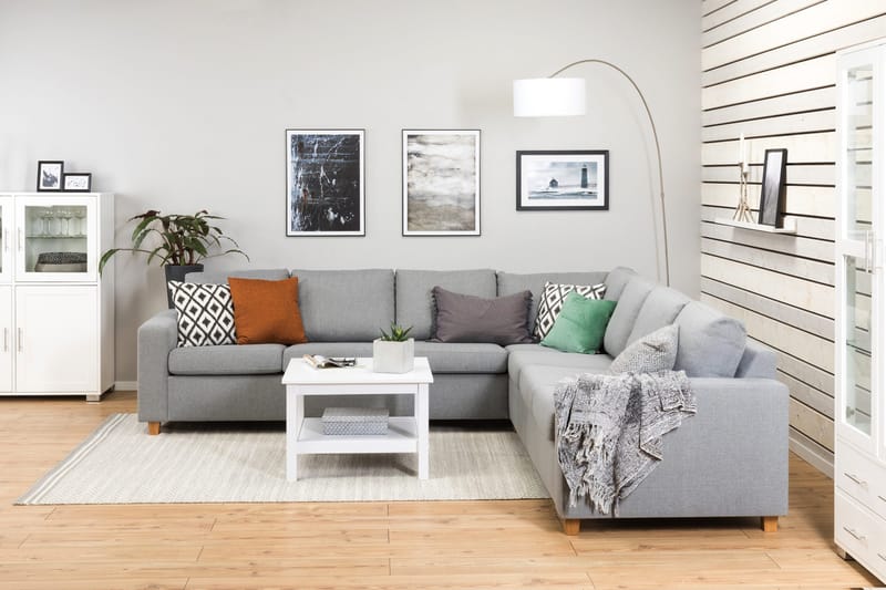 Crazy 6-istuttava Käännettävä L-muotoinen X-Large Kulmasohva Kankaalla - Harmaa - Huonekalut - Sohva - Kulmasohva