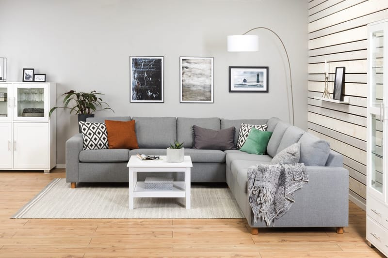 Crazy 6-istuttava Käännettävä L-muotoinen X-Large Kulmasohva Kankaalla - Harmaa - Huonekalut - Sohva - Kulmasohva