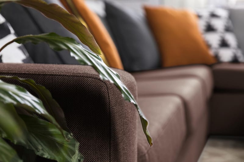 Crazy 6-istuttava Käännettävä L-muotoinen X-Large Kulmasohva Kankaalla - Ruskea - Huonekalut - Sohva - Kulmasohva