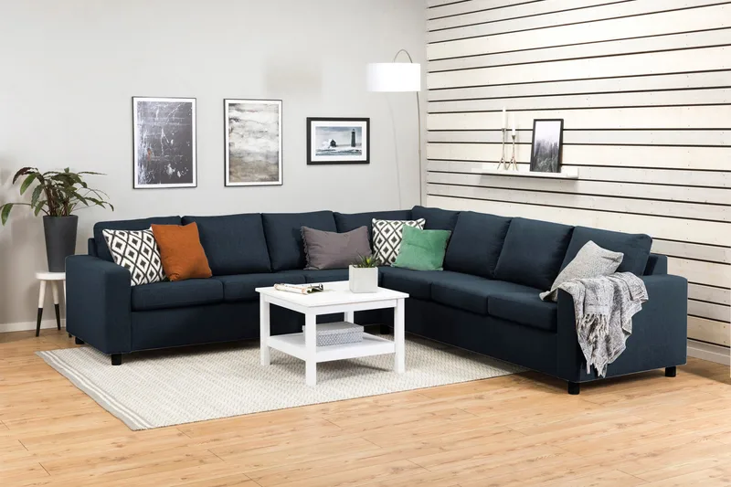 Crazy 6-istuttava Käännettävä L-muotoinen X-Large Kulmasohva Kankaalla - Sininen - Huonekalut - Sohva - Kulmasohva