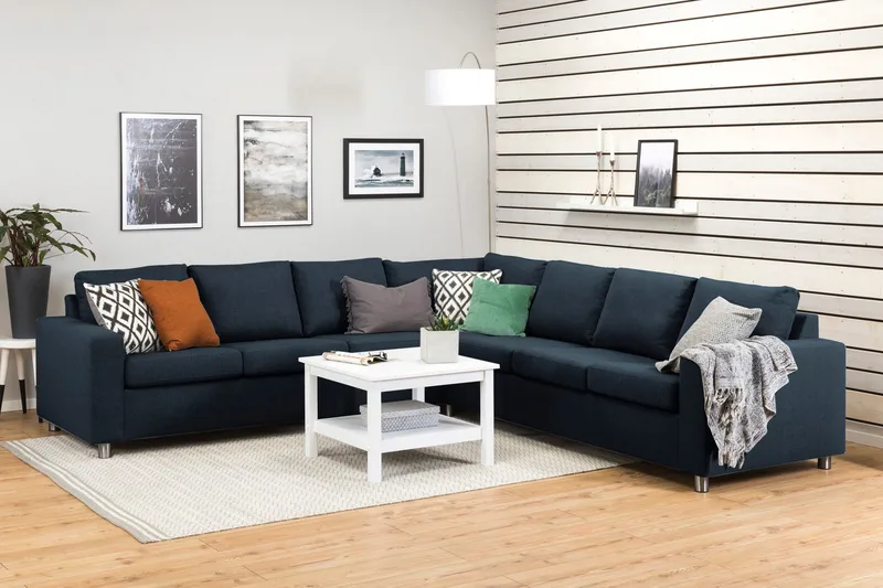 Crazy 6-istuttava Käännettävä L-muotoinen X-Large Kulmasohva Kankaalla - Sininen - Huonekalut - Sohva - Kulmasohva