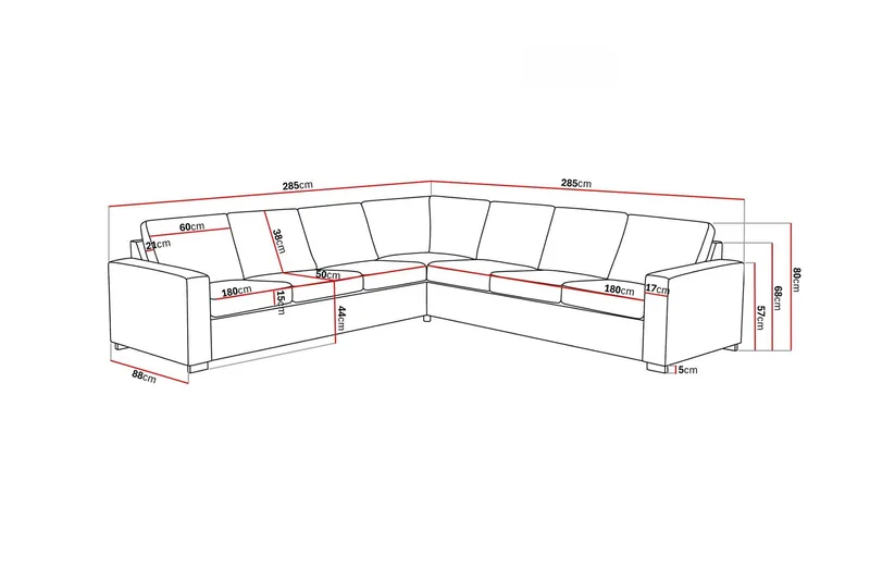 Crazy 6-istuttava Käännettävä L-muotoinen X-Large Kulmasohva Kankaalla - Sininen - Huonekalut - Sohva - Kulmasohva