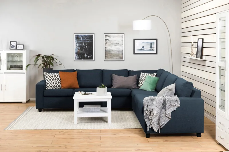 Crazy 6-istuttava Käännettävä L-muotoinen X-Large Kulmasohva Kankaalla - Sininen - Huonekalut - Sohva - Kulmasohva