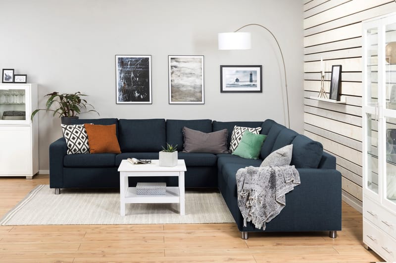 Crazy 6-istuttava Käännettävä L-muotoinen X-Large Kulmasohva Kankaalla - Sininen - Huonekalut - Sohva - Kulmasohva