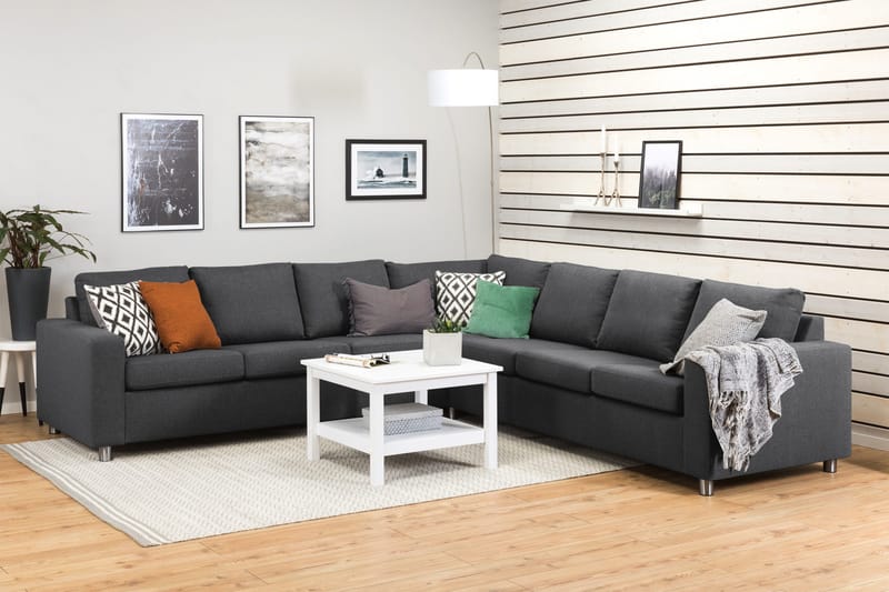 Crazy 6-istuttava Käännettävä L-muotoinen X-Large Kulmasohva Kankaalla - Tummanharmaa - Huonekalut - Sohva - Kulmasohva