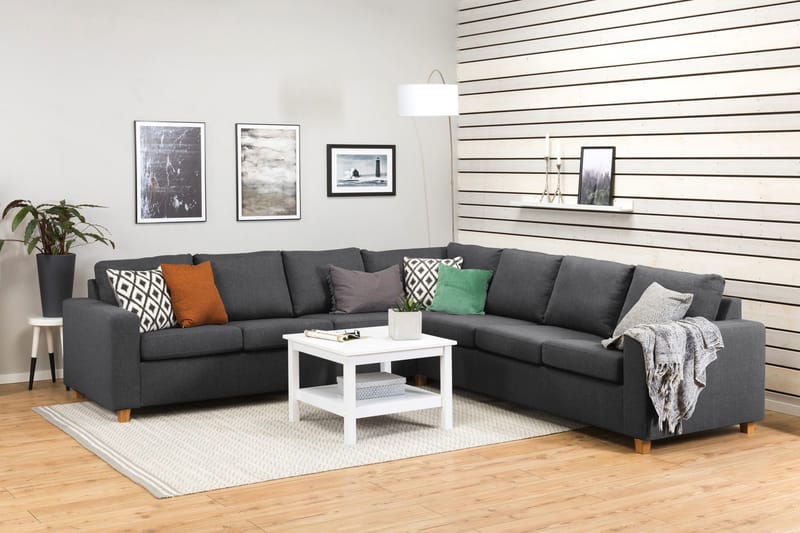 Crazy 6-istuttava Käännettävä L-muotoinen X-Large Kulmasohva Kankaalla - Tummanharmaa - Huonekalut - Sohva - Kulmasohva