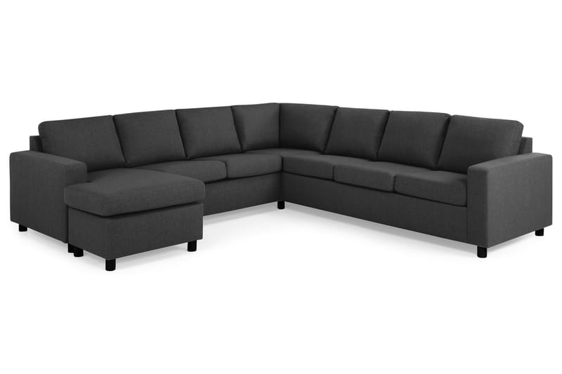 Crazy 6-istuttava Vasenkätinen U-muotoinen Large Kulmasohva Divaanilla Kankaalla - Antrasiitti - Huonekalut - Sohva - Kulmasohva - Kulmadivaanisohva