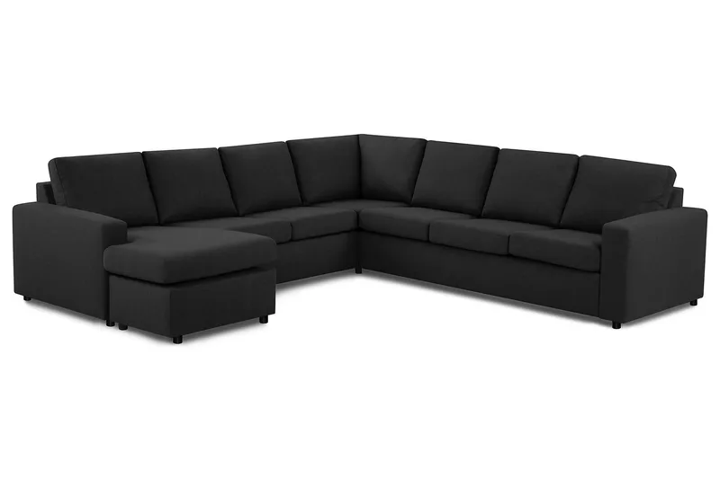 Crazy 6-istuttava Vasenkätinen U-muotoinen Large Kulmasohva Divaanilla Kankaalla - Antrasiitti - Huonekalut - Sohva - Kulmasohva - Kulmadivaanisohva