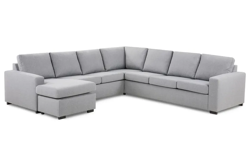 Crazy 6-istuttava Vasenkätinen U-muotoinen Large Kulmasohva Divaanilla Kankaalla - Harmaa - Huonekalut - Sohva - Kulmasohva - Kulmadivaanisohva