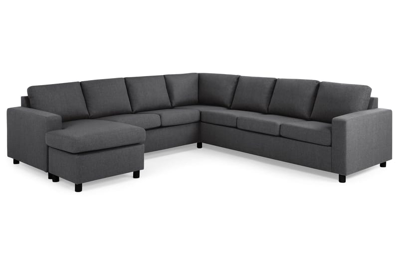 Crazy 6-istuttava Vasenkätinen U-muotoinen Large Kulmasohva Divaanilla Kankaalla - Tummanharmaa - Huonekalut - Sohva - Kulmasohva - Kulmadivaanisohva