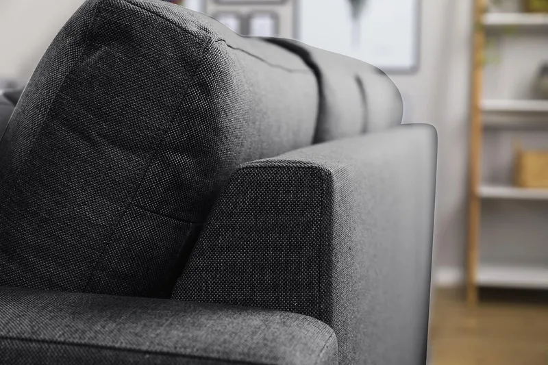 Crazy 6-istuttava Vasenkätinen U-muotoinen Large Kulmasohva Divaanilla Kankaalla - Tummanharmaa - Huonekalut - Sohva - Kulmasohva - Kulmadivaanisohva