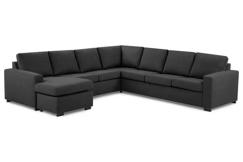 Crazy 6-istuttava Vasenkätinen U-muotoinen Large Kulmasohva Divaanilla Kankaalla - Tummanharmaa - Huonekalut - Sohva - Kulmasohva - Kulmadivaanisohva