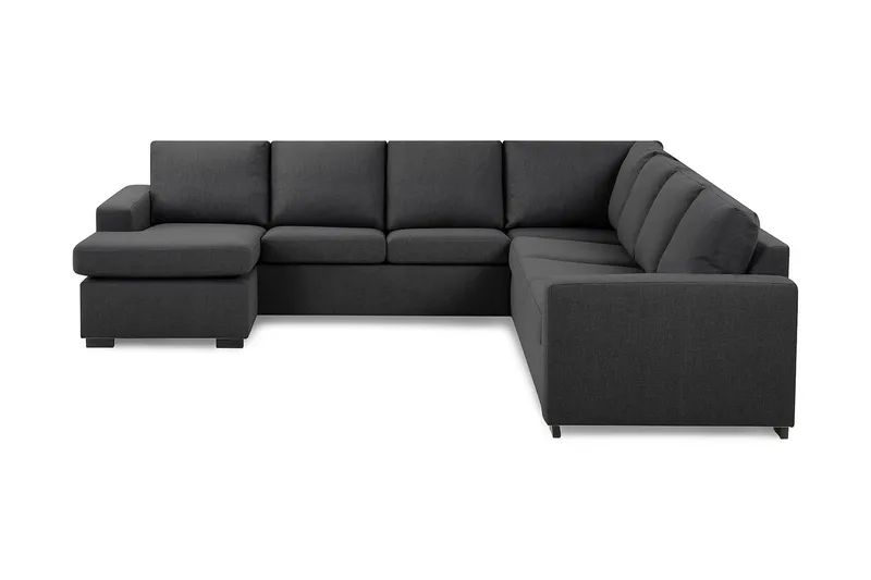 Crazy 6-istuttava Vasenkätinen U-muotoinen Large Kulmasohva Divaanilla Kankaalla, Tummanharmaa