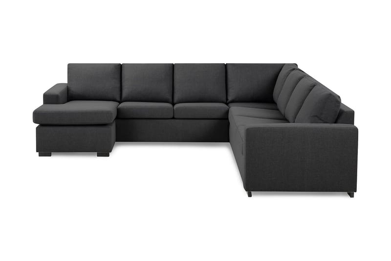 Crazy 6-istuttava Vasenkätinen U-muotoinen Large Kulmasohva Divaanilla Kankaalla, Tummanharmaa