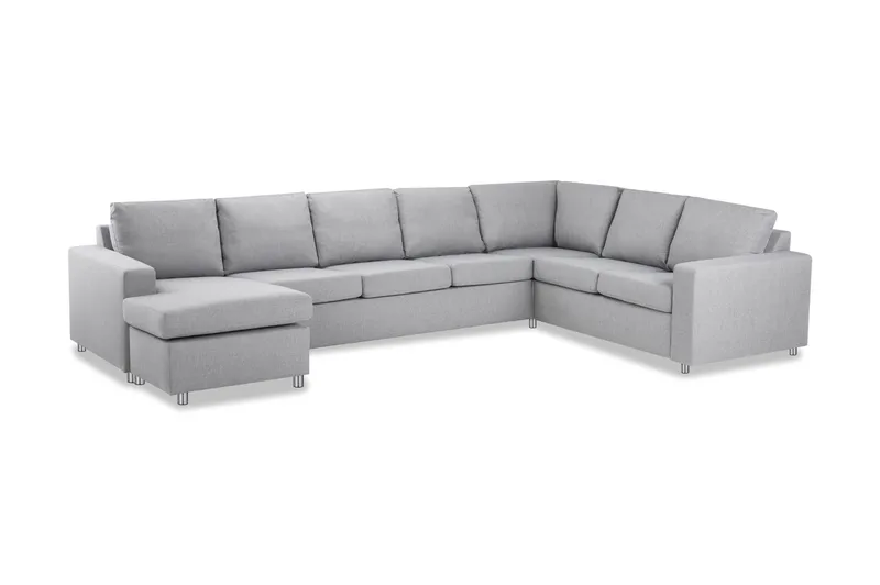 Crazy 6-istuttava Vasenkätinen U-muotoinen X-Large Kulmasohva Divaanilla Kankaalla - Harmaa - Huonekalut - Sohva - Kulmasohva - Kulmadivaanisohva