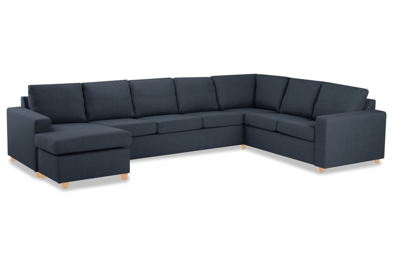 Crazy 6-istuttava Vasenkätinen U-muotoinen X-Large Kulmasohva Divaanilla Kankaalla - Sininen - Huonekalut - Sohva - Kulmasohva - Kulmadivaanisohva