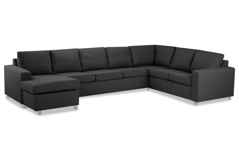 Crazy 6-istuttava Vasenkätinen U-muotoinen X-Large Kulmasohva Divaanilla Kankaalla - Tummanharmaa - Huonekalut - Sohva - Kulmasohva - Kulmadivaanisohva