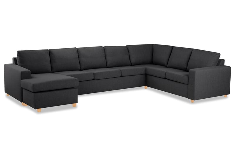 Crazy 6-istuttava Vasenkätinen U-muotoinen X-Large Kulmasohva Divaanilla Kankaalla - Tummanharmaa - Huonekalut - Sohva - Kulmasohva - Kulmadivaanisohva