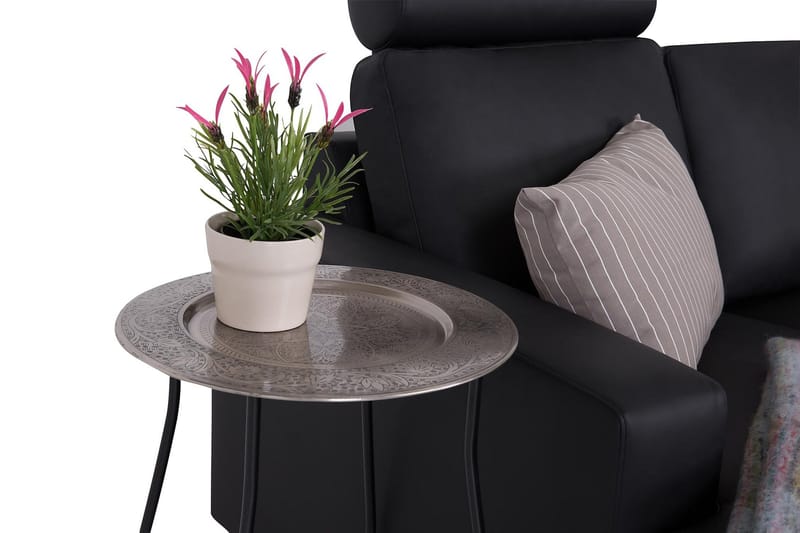 Crazy 6-istuttava Vasenkätinen U-muotoinen X-Large Kulmasohva Divaanilla Keinonahkalla - Musta - Huonekalut - Sohva - Kulmasohva - Kulmadivaanisohva