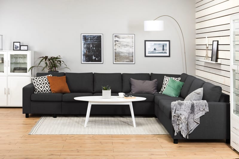 Crazy 7-istuttava Käännettävä L-muotoinen XX-Large Kulmasohva Kankaalla - Antrasiitti - Huonekalut - Sohva - Kulmasohva