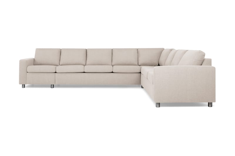 Crazy 7-istuttava Käännettävä L-muotoinen XX-Large Kulmasohva Kankaalla - Beige - Huonekalut - Sohva - Kulmasohva