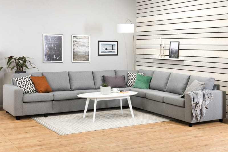 Crazy 7-istuttava Käännettävä L-muotoinen XX-Large Kulmasohva Kankaalla - Harmaa - Huonekalut - Sohva - Kulmasohva