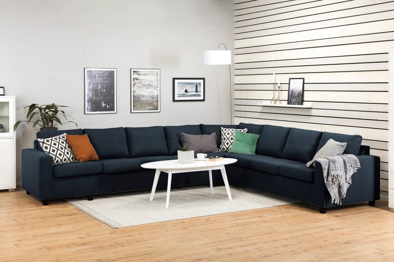 Crazy 7-istuttava Käännettävä L-muotoinen XX-Large Kulmasohva Kankaalla - Sininen - Huonekalut - Sohva - Kulmasohva