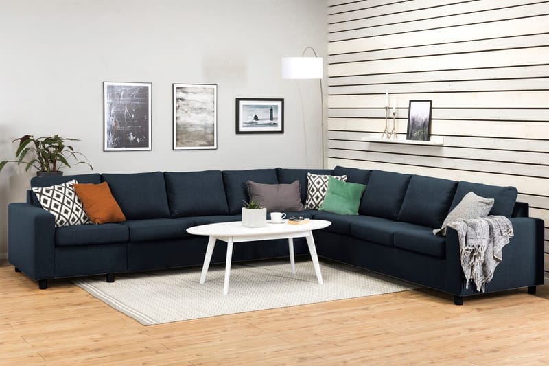 Crazy 7-istuttava Käännettävä L-muotoinen XX-Large Kulmasohva Kankaalla - Sininen - Huonekalut - Sohva - Kulmasohva