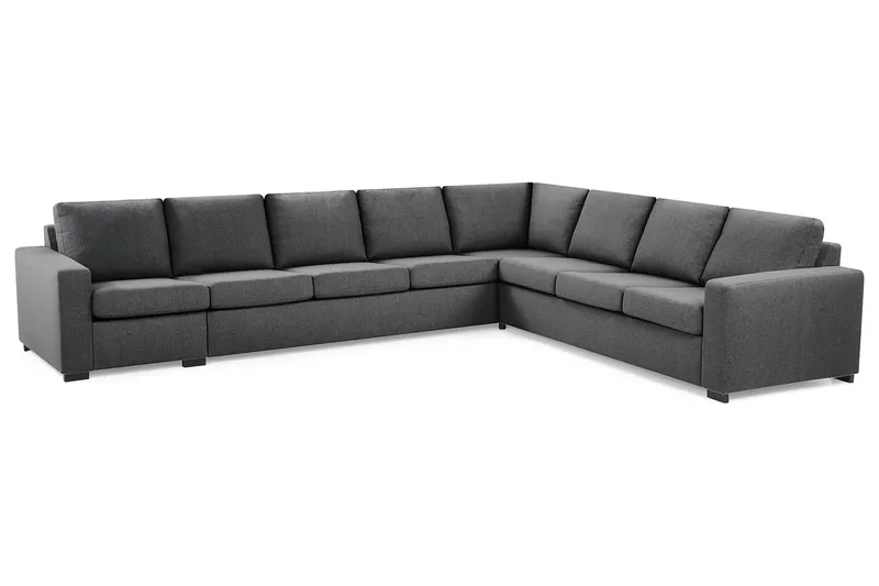 Crazy 7-istuttava Käännettävä L-muotoinen XX-Large Kulmasohva Kankaalla - Tummanharmaa - Huonekalut - Sohva - Kulmasohva