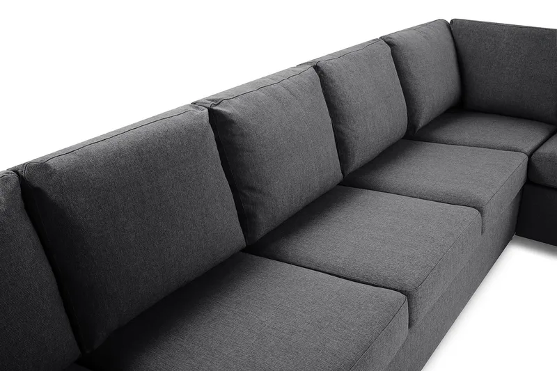 Crazy 7-istuttava Käännettävä L-muotoinen XX-Large Kulmasohva Kankaalla - Tummanharmaa - Huonekalut - Sohva - Kulmasohva