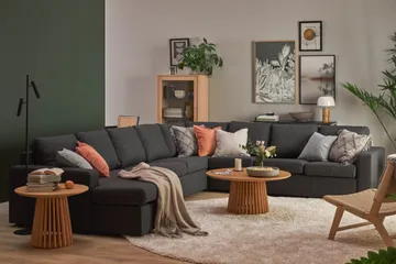Crazy 7-istuttava Käännettävä U-muotoinen XX-Large Kulmasohva Divaanilla Kankaalla - Antrasiitii - Huonekalut - Sohva - Kulmasohva - Kulmadivaanisohva