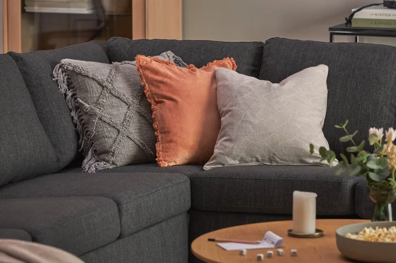 Crazy 7-istuttava Käännettävä U-muotoinen XX-Large Kulmasohva Divaanilla Kankaalla - Tummanharmaa / Antrasiitti - Huonekalut - Sohva - Kulmasohva - Kulmadivaanisohva