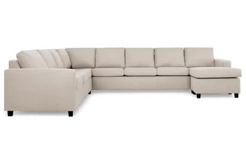 Crazy 7-istuttava oikeakätinen U-muotoinen XX-Large-kulmasohva divaanilla, kangasta - Beige - Huonekalut - Sohva - Kulmasohva - Kulmadivaanisohva