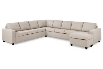 Crazy 7-istuttava oikeakätinen U-muotoinen XX-Large-kulmasohva divaanilla, kangasta - Beige - Huonekalut - Sohva - Kulmasohva - Kulmadivaanisohva