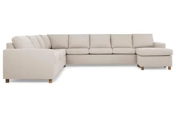 Crazy 7-istuttava oikeakätinen U-muotoinen XX-Large-kulmasohva divaanilla, kangasta - Beige - Huonekalut - Sohva - Kulmasohva - Kulmadivaanisohva