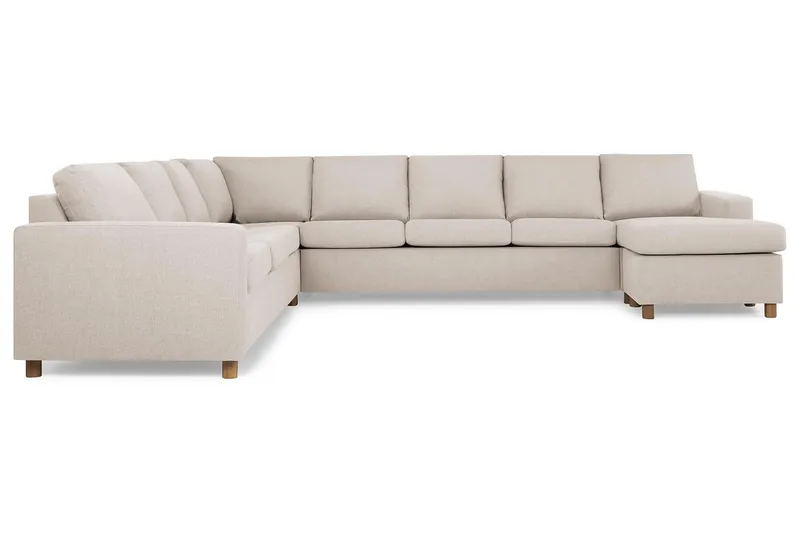 Crazy 7-istuttava oikeakätinen U-muotoinen XX-Large-kulmasohva divaanilla, kangasta - Beige - Huonekalut - Sohva - Kulmasohva - Kulmadivaanisohva