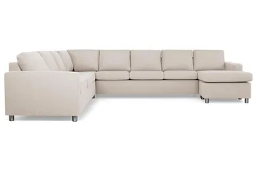 Crazy 7-istuttava oikeakätinen U-muotoinen XX-Large-kulmasohva divaanilla, kangasta - Beige - Huonekalut - Sohva - Kulmasohva - Kulmadivaanisohva